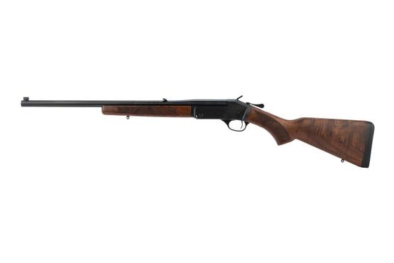 Henry 350 Legend break open rifle features a wood stock